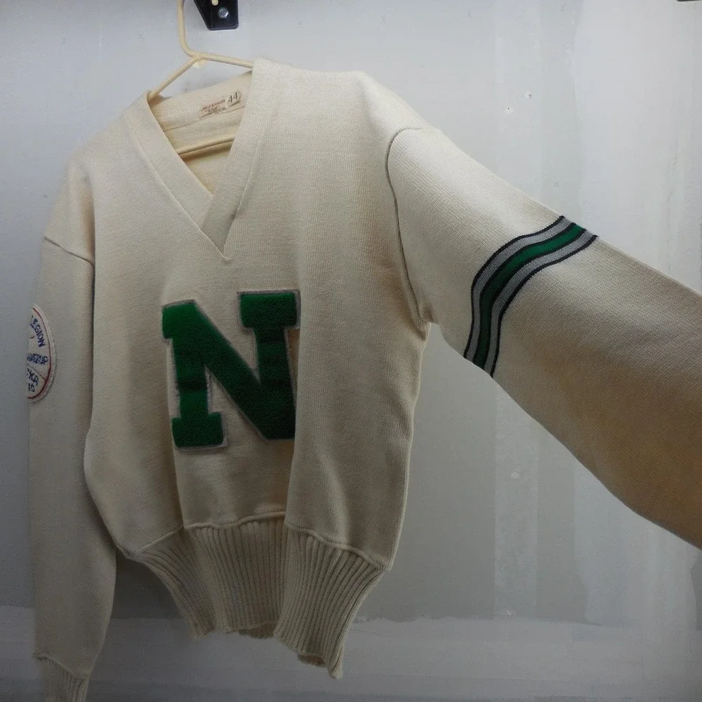 Vintage 1953 Wilson Letterman Sweater New Trier High American Legion Winnetka 44